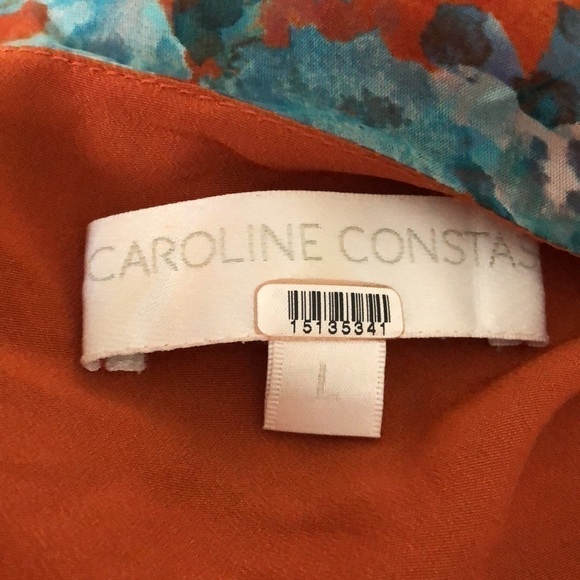 Caroline Constas Vivian Silk Gown  Wrap Multicolor L - Picture 13 of 15